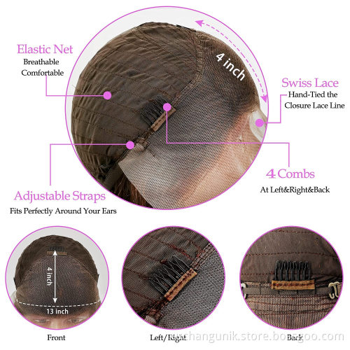 Remy Glueless Full Lace Frontal Wig Ombre Human Hair Wigs PrePlucked Cuticle Aligned Brazilian Highlight Color Lace Front Wigs